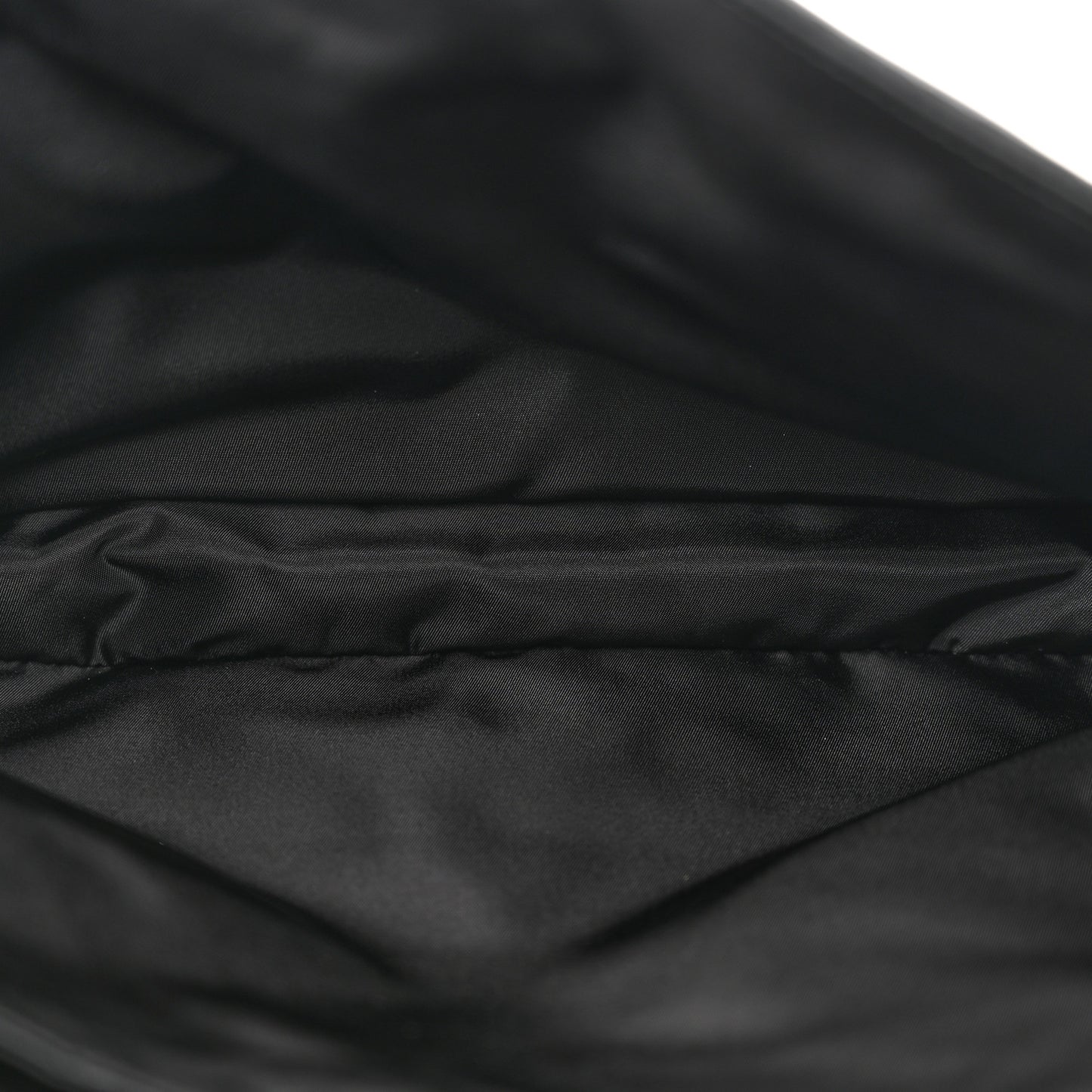 Re-Nylon Vitello Padded Large Flap Shoulder Bag Black