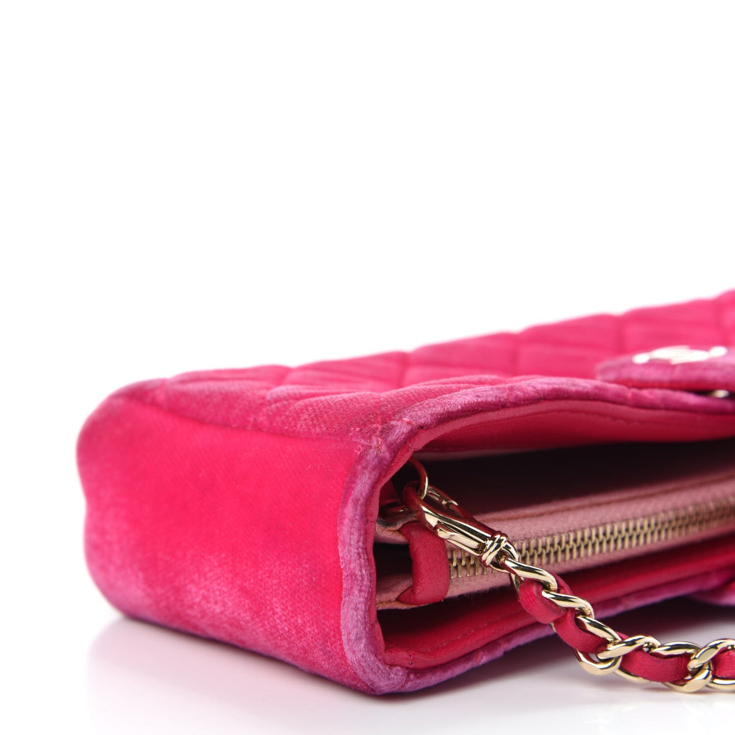 Velvet Quilted Mini Phone Holder Crossbody Bag Pink