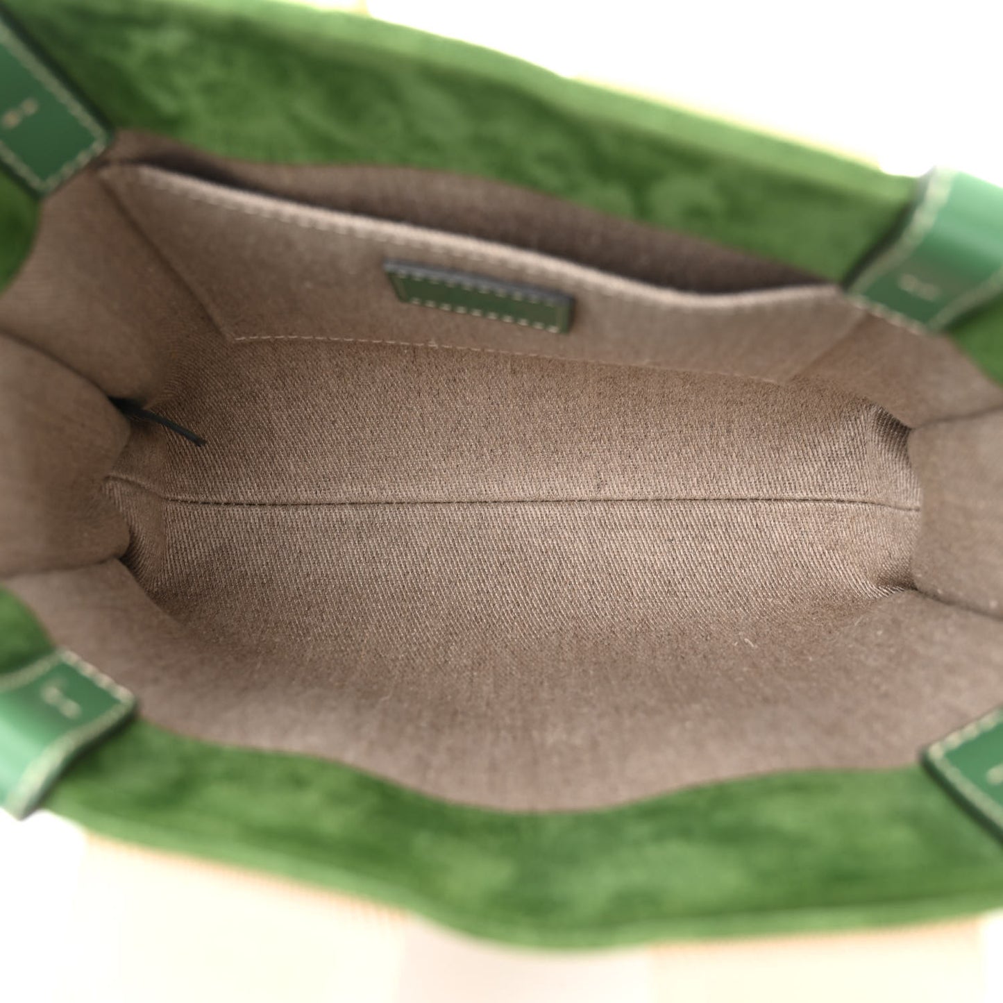 Suede Calfskin Small Woody Ribbon Tote Bright Green