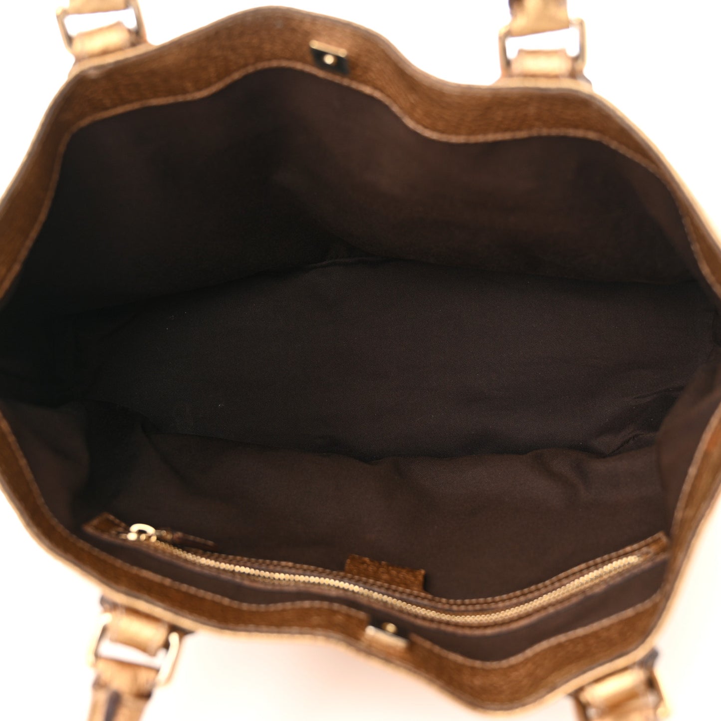 Metallic Calfskin Medium Hasler Tote Bronze