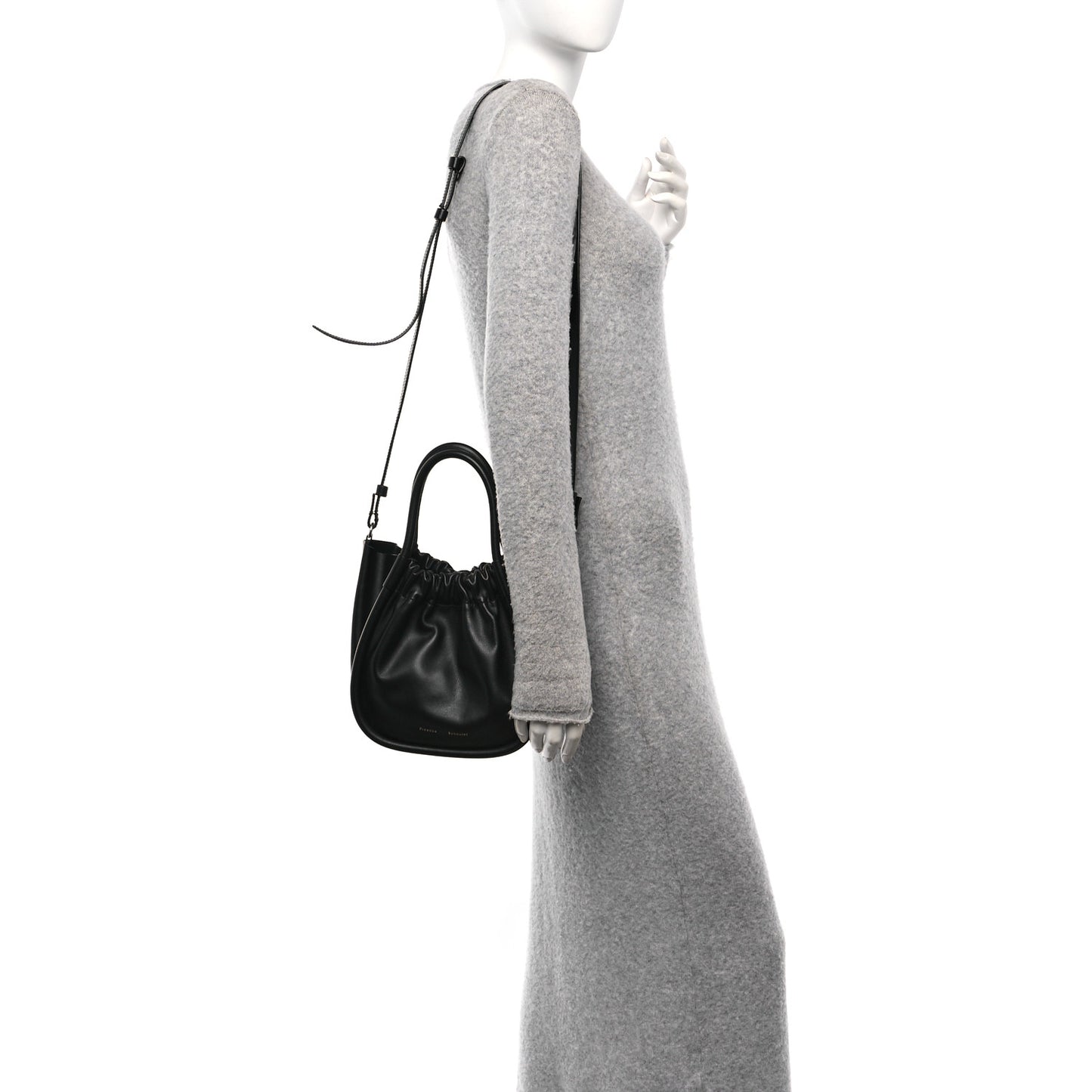 Calfskin Small Ruched Tote Black