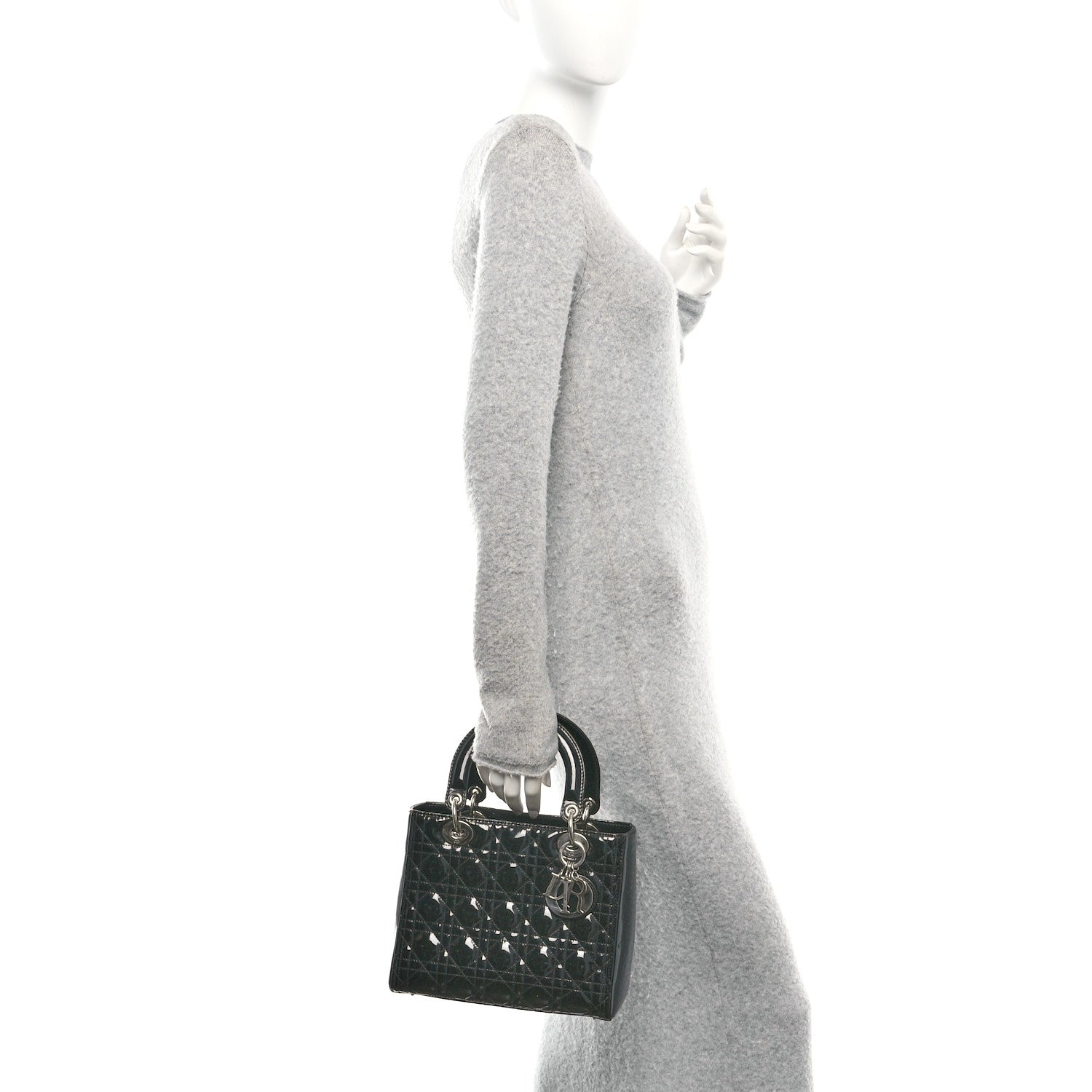 Christian Dior Patent Cannage Medium Lady Dior Black 2 of 10