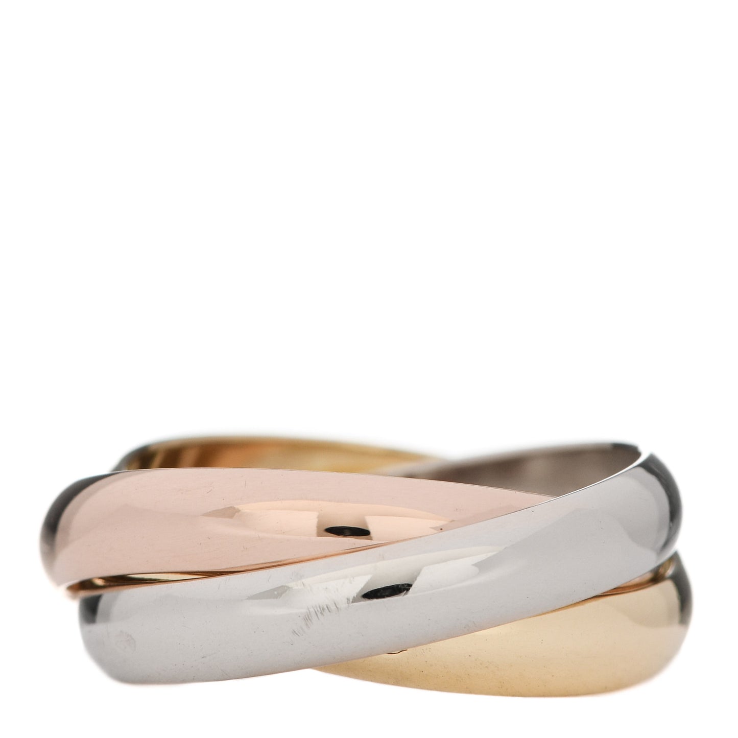 18K Pink Yellow White Gold Classic Les Must De Cartier Trinity Ring 53 6.25
