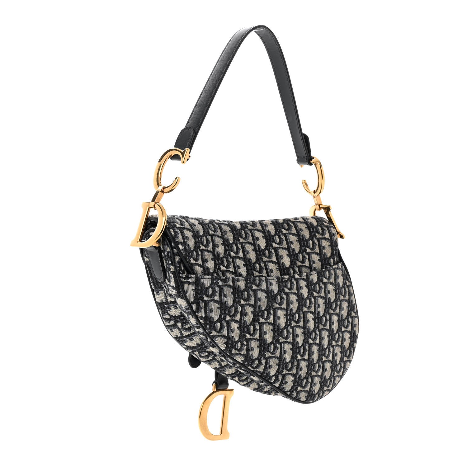 Christian Dior Oblique Saddle Bag Blue 3 of 10