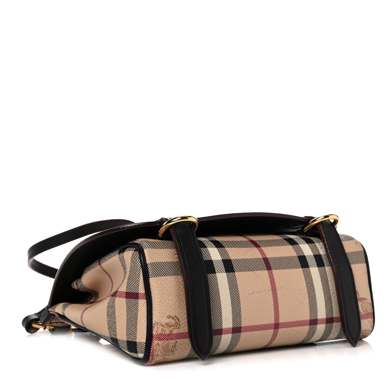 Burberry Haymarket Check Baby Bridle Saddle Bag Dark Clove Brown 3 of 20