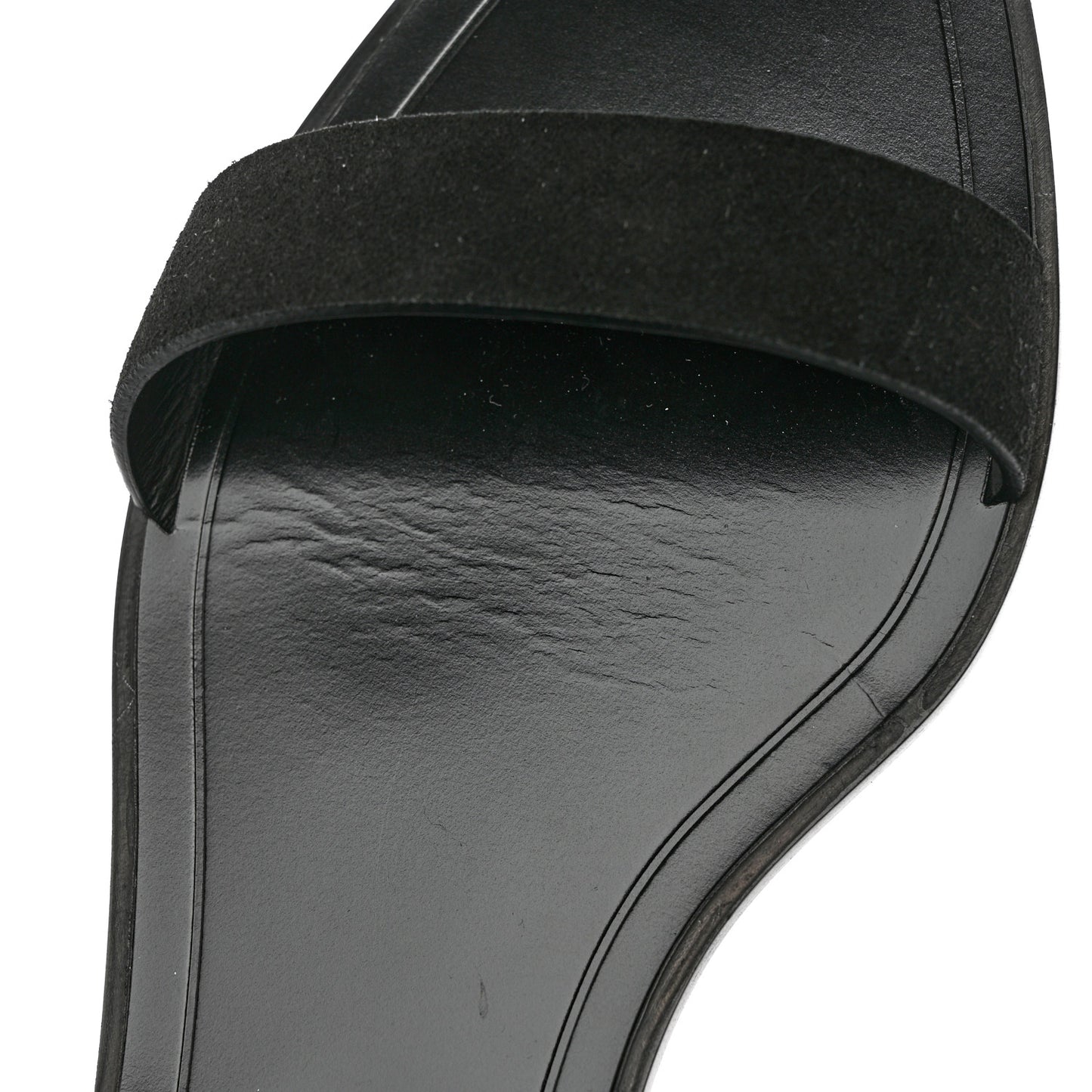 Suede Lizard Flat Sandals 38.5 Black
