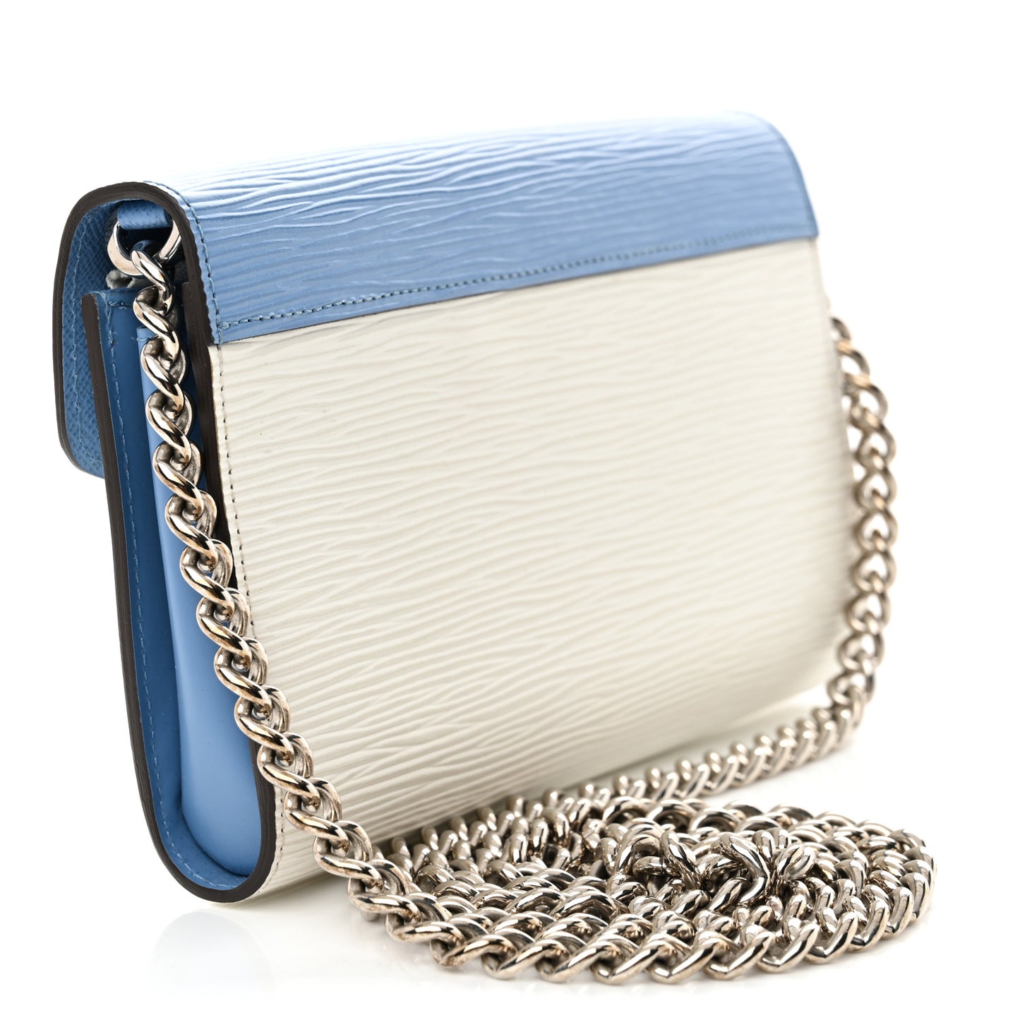 Epi Tribal Mask Chain Wallet Blue White