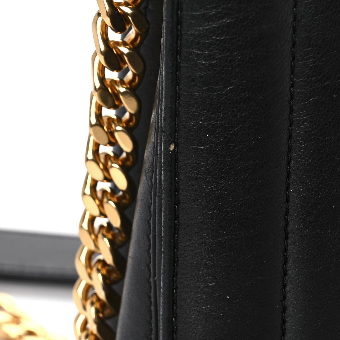 Lambskin Matelasse Monogram Large Vicky Chain Bag Black