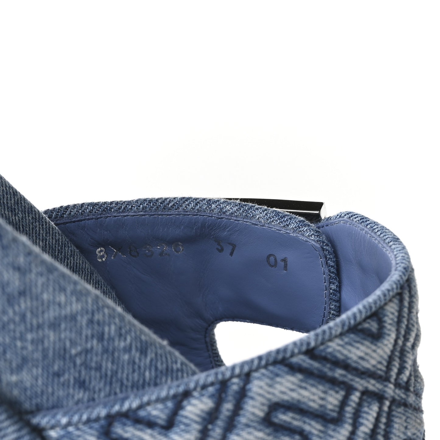 Denim FF Quilted Fendi Feel Buckled Slide Sandals 37 Blue