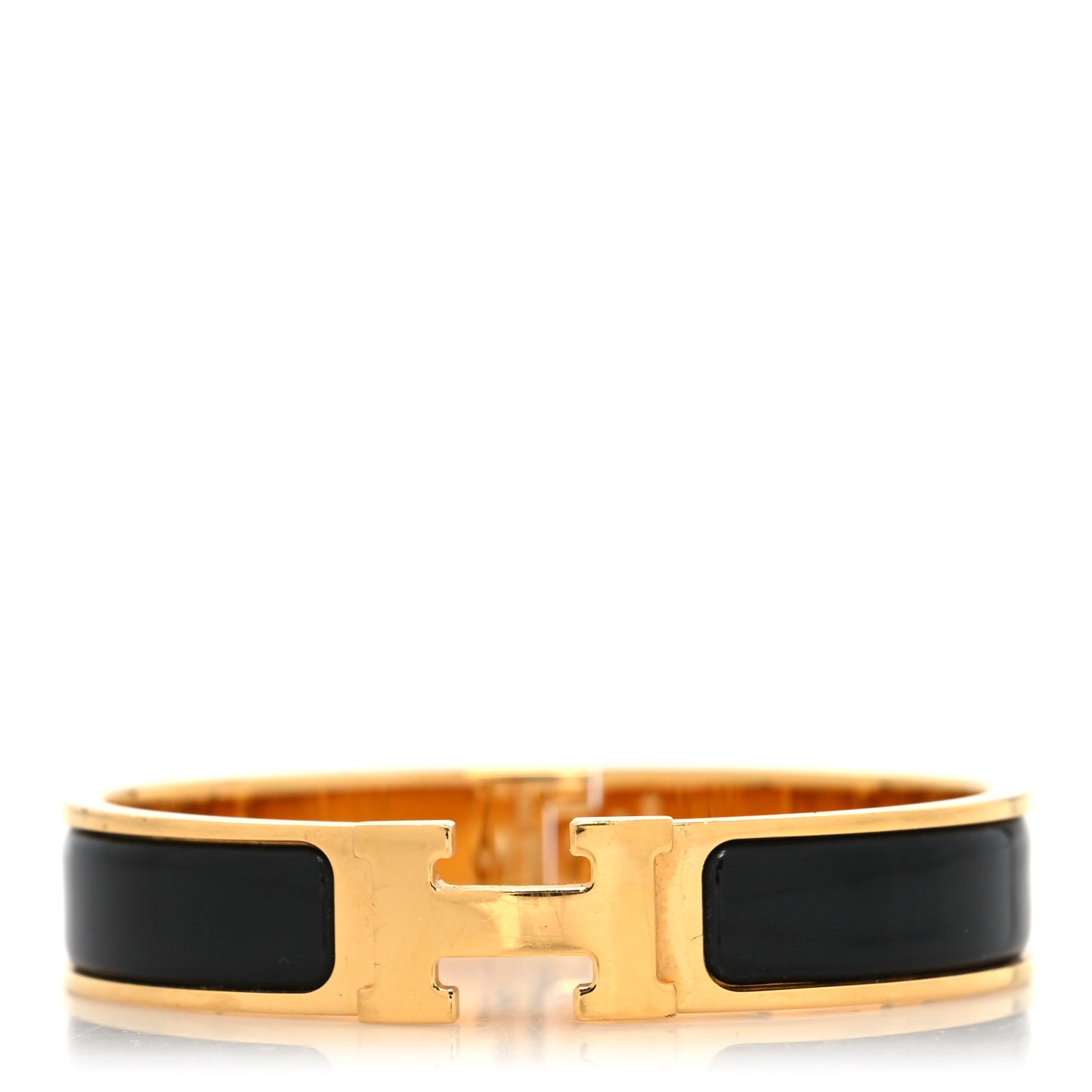 Enamel Narrow Clic Clac H Bracelet PM Black