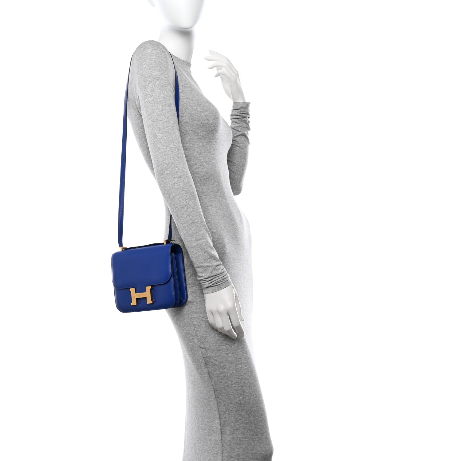 Hermes Tadelakt Constance 18 Bleu Electrique 2 of 10