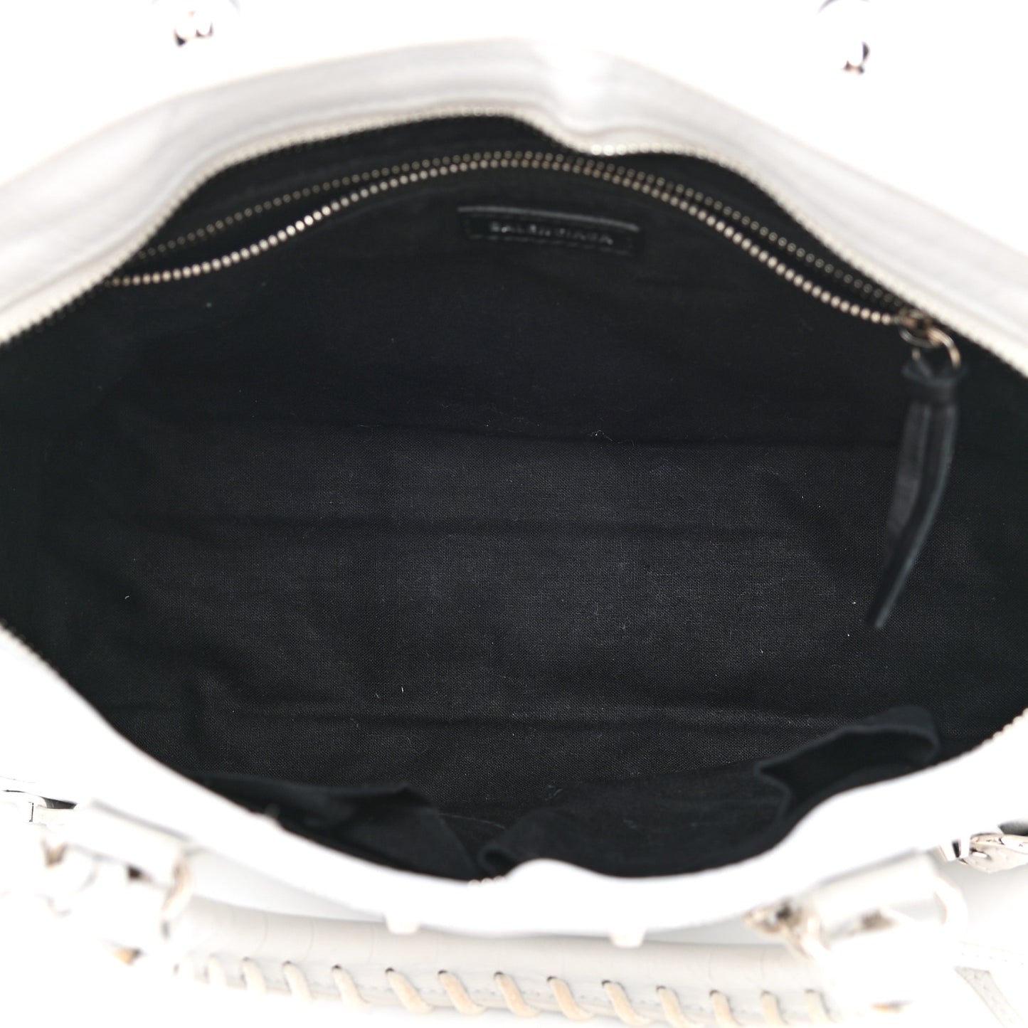 Matte Supple Lambskin Crocodile Embossed Classic Silver Hardware S City White