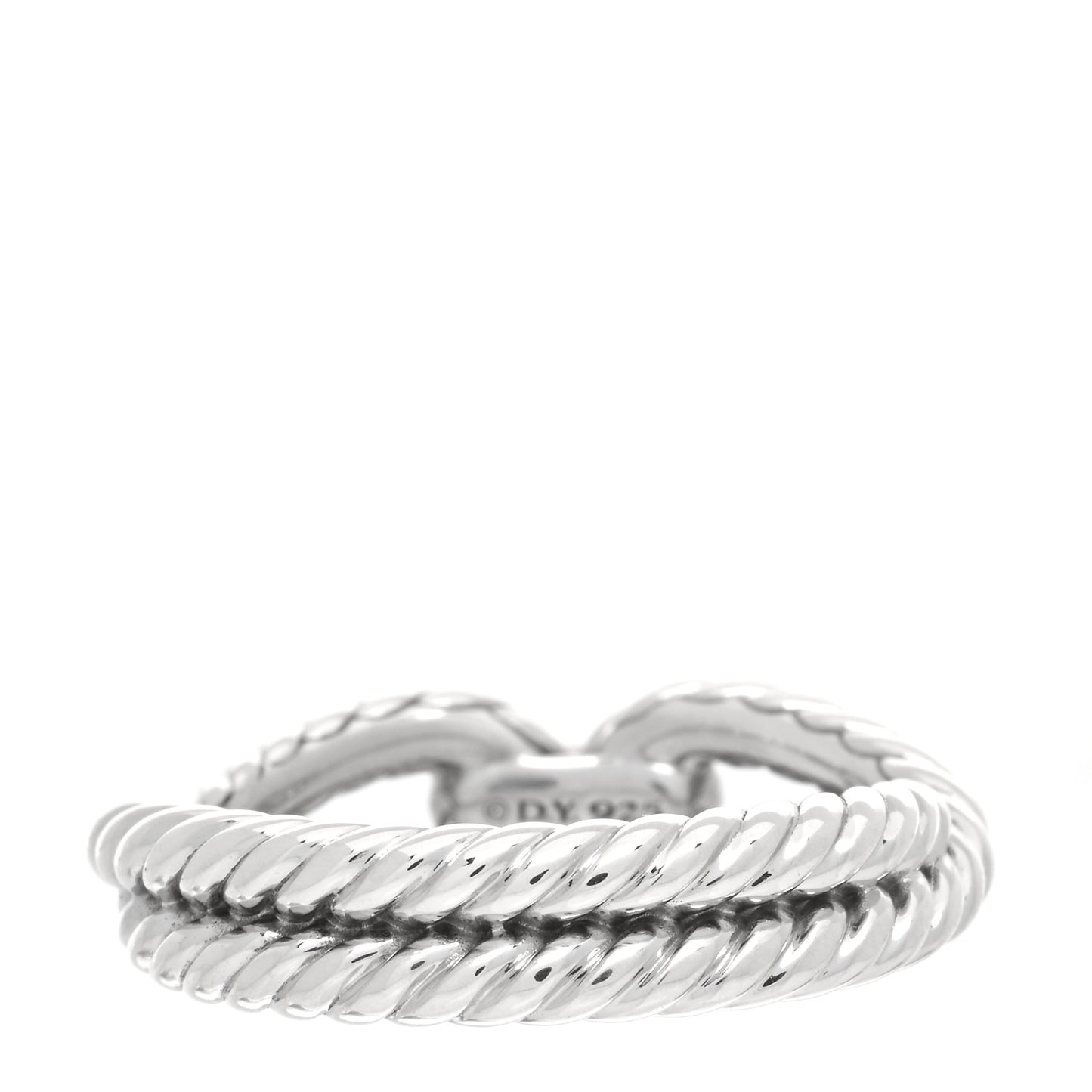 Sterling Silver Diamond Cable Loop Band Ring 56 7.5