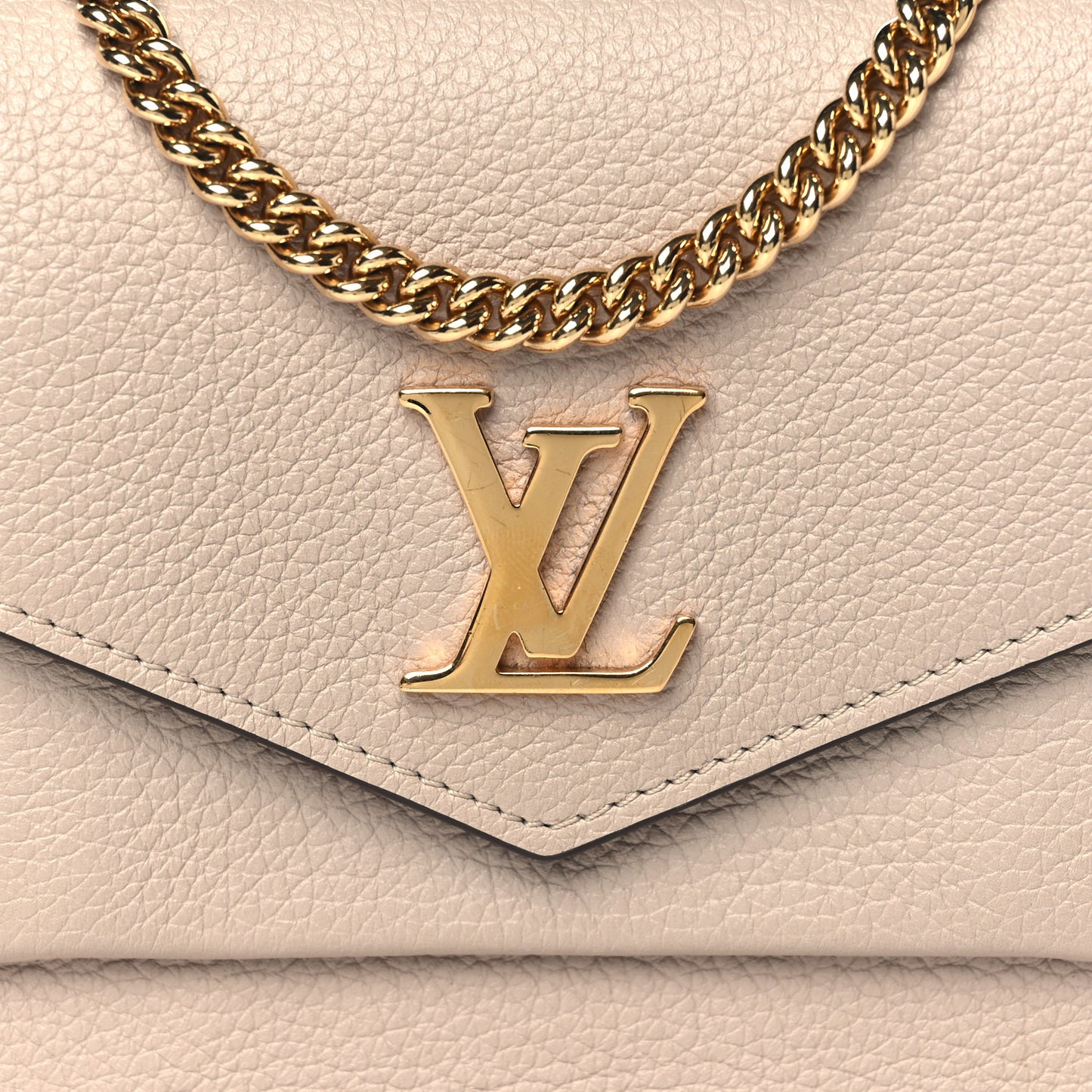 Soft Calfskin Mini My Lockme Chain Pochette Greige