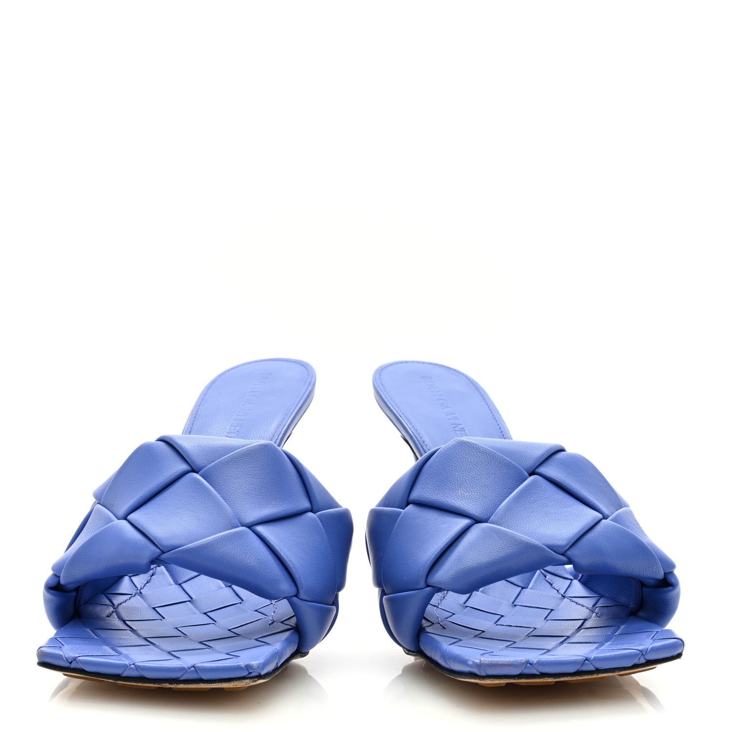 Bottega Veneta Nappa Maxi Intrecciato Lido Mule Sandals 39 Lagoon Indigo 2 of 8