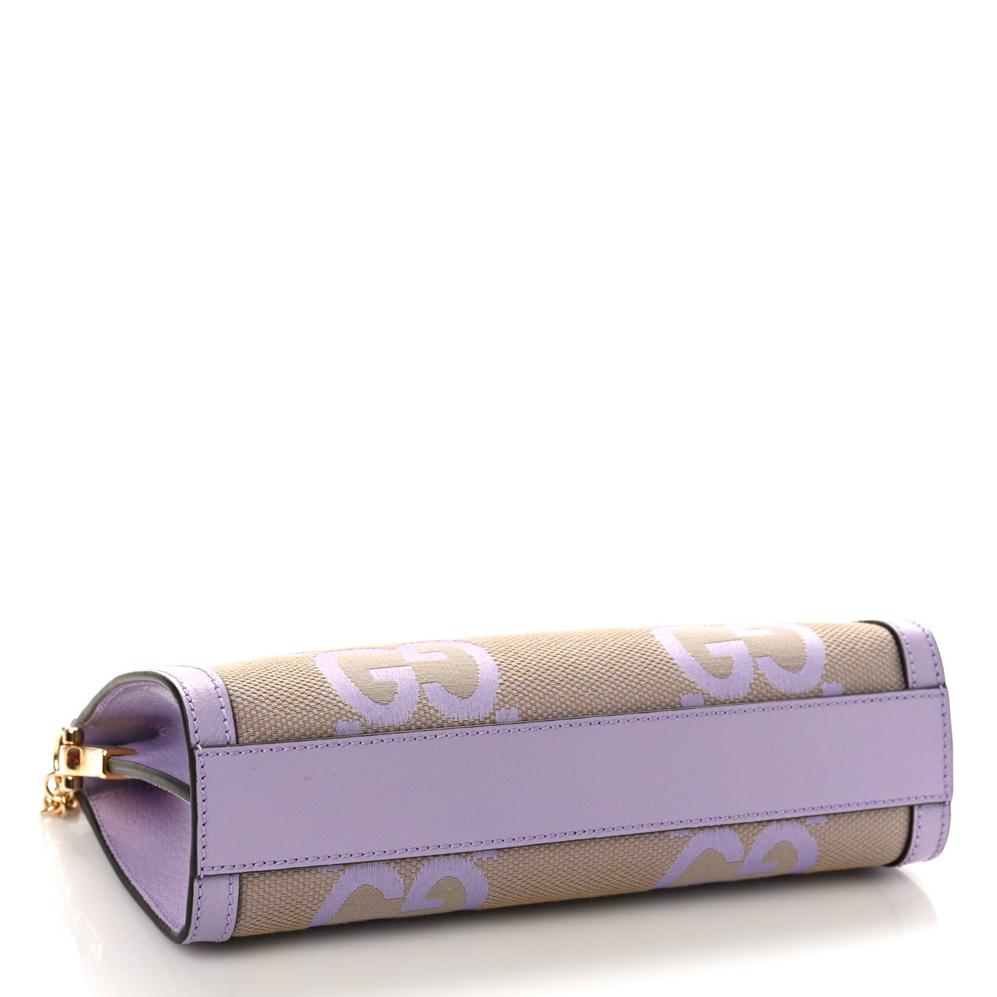 Monogram Jumbo GG Textured Dollar Calfskin Small Ophidia Chain Shoulder Bag Beige Lapis