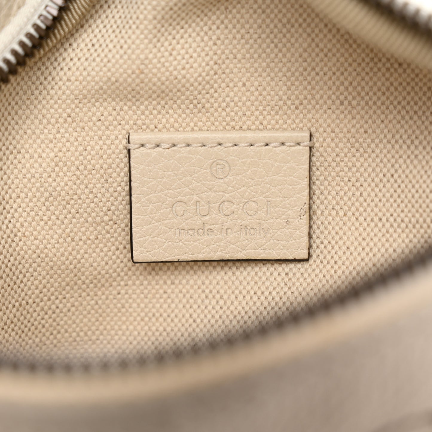 Grained Calfskin Small Logo Belt Bag White