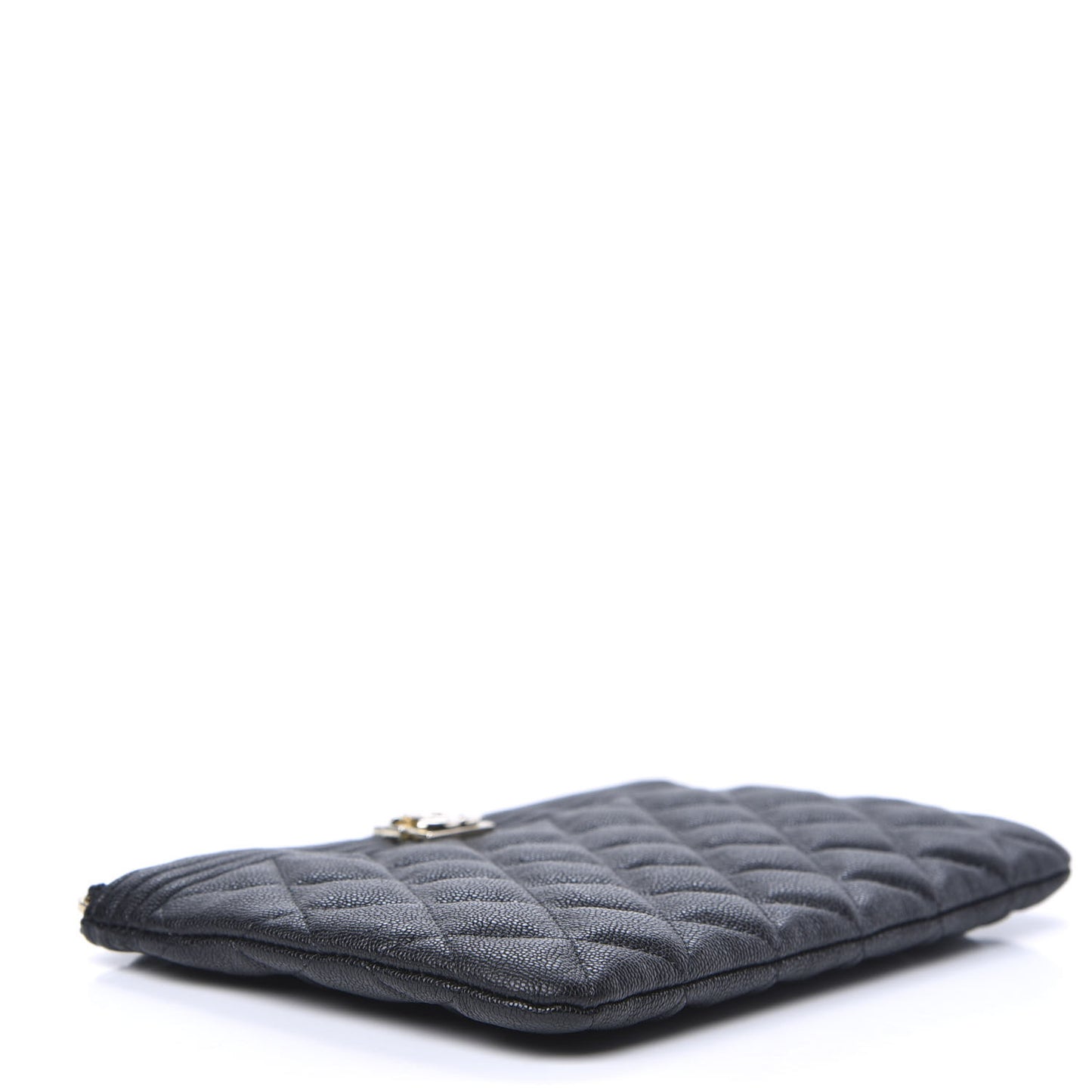 Caviar Quilted Small Boy Cosmetic Case Black