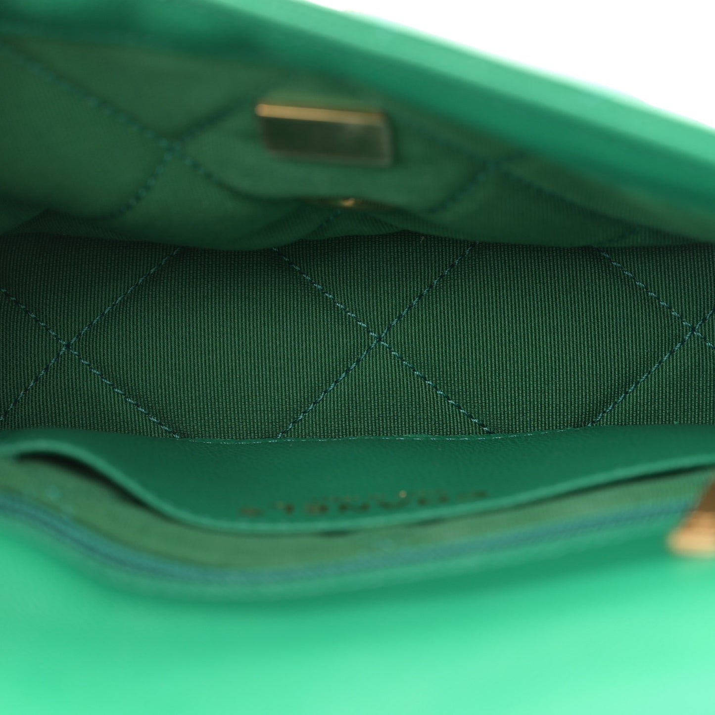 Caviar Quilted Mini CC Flap Green
