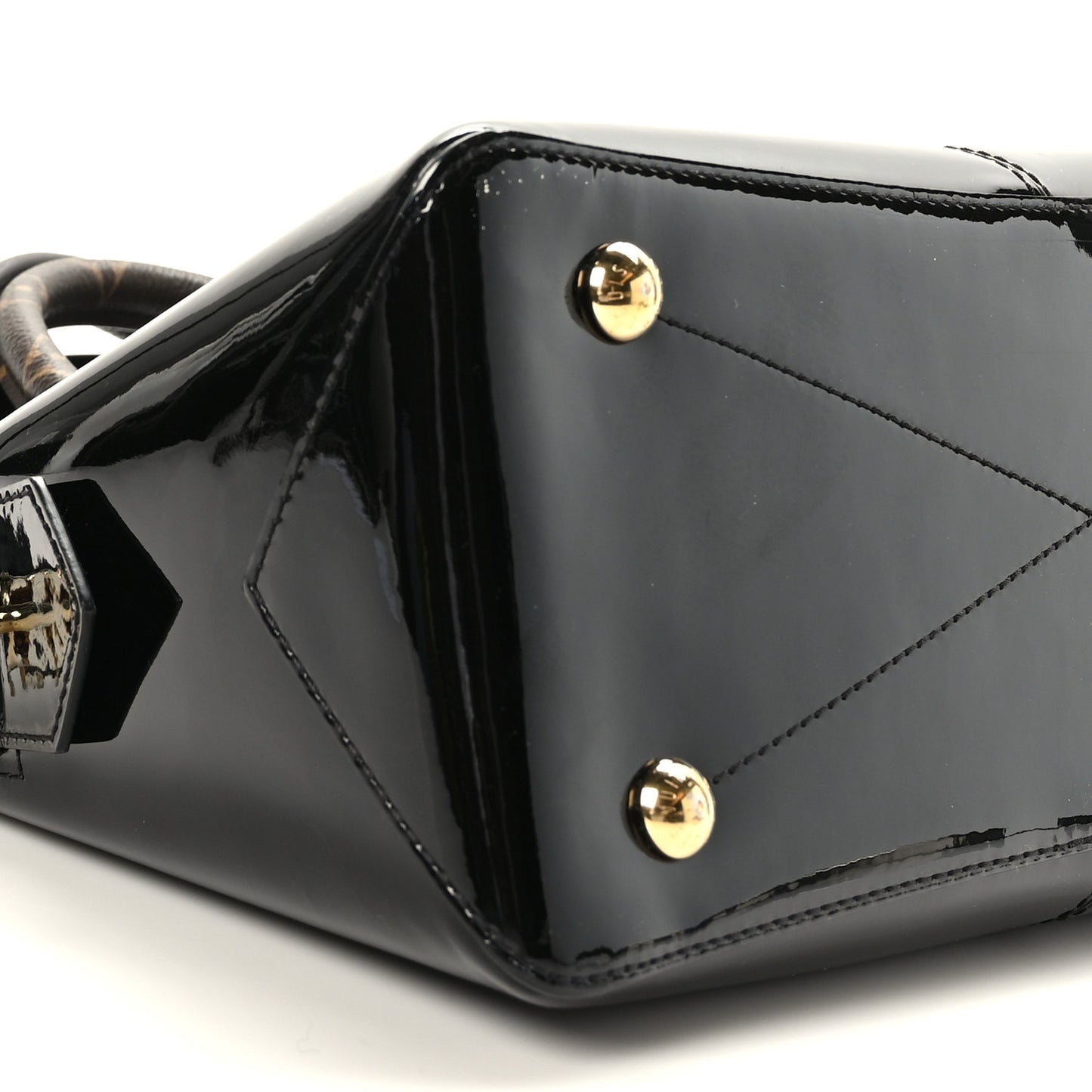 Patent Calfskin Miroir Tote Black