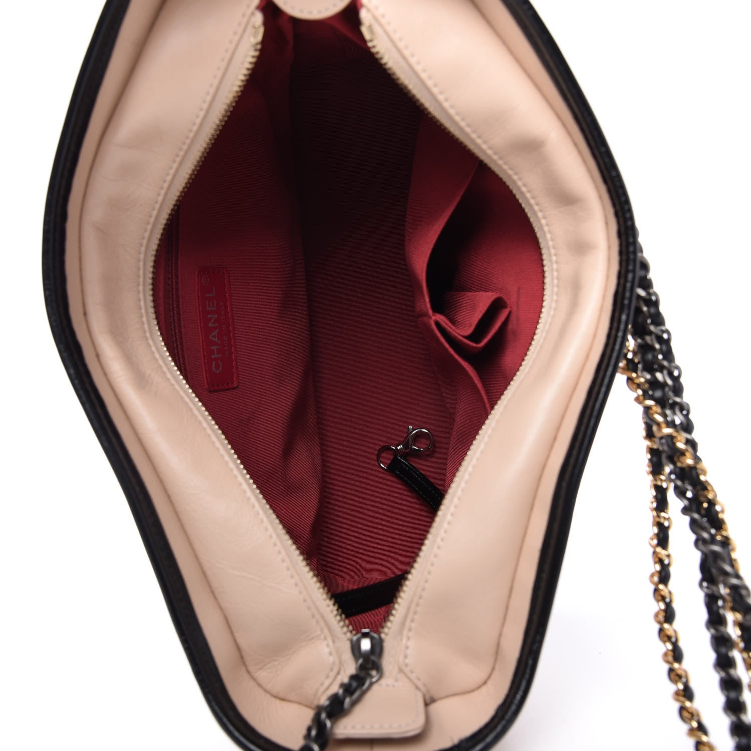 Chanel Aged Calfskin Quilted Medium Gabrielle Hobo Beige Black 5 of 9