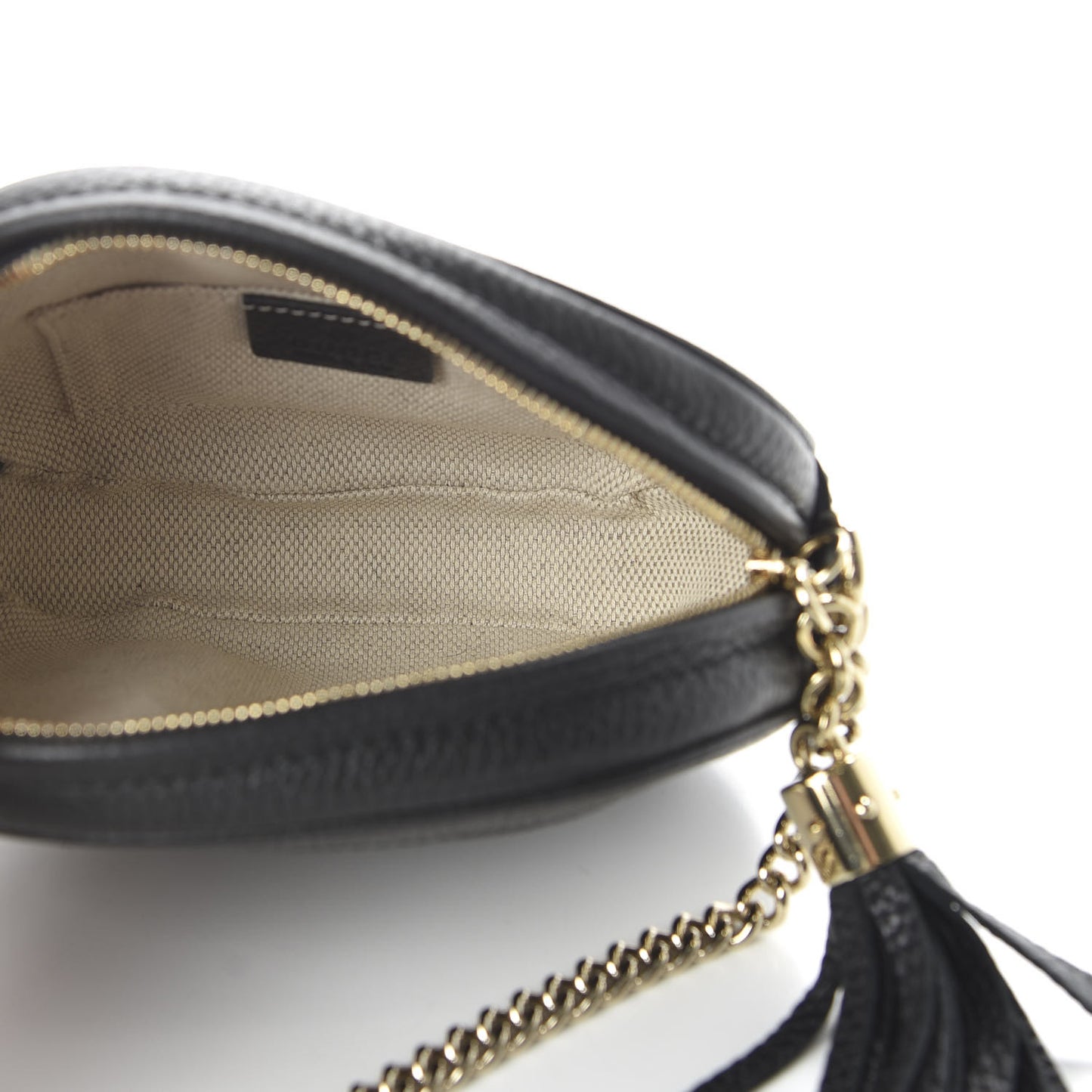 Pebbled Calfskin Mini Soho Chain Bag Black