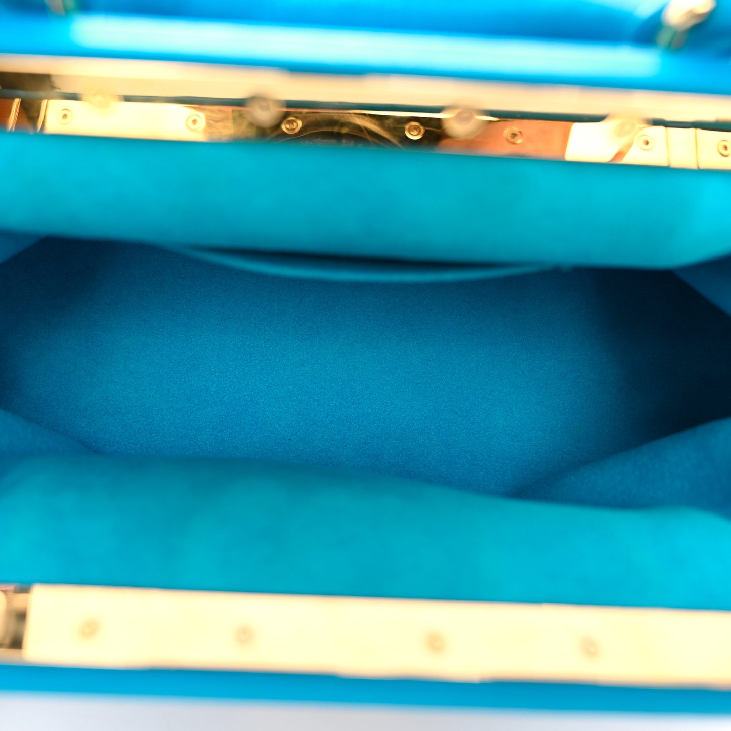 Calfskin Nanogram Embossed Clutch Bleu