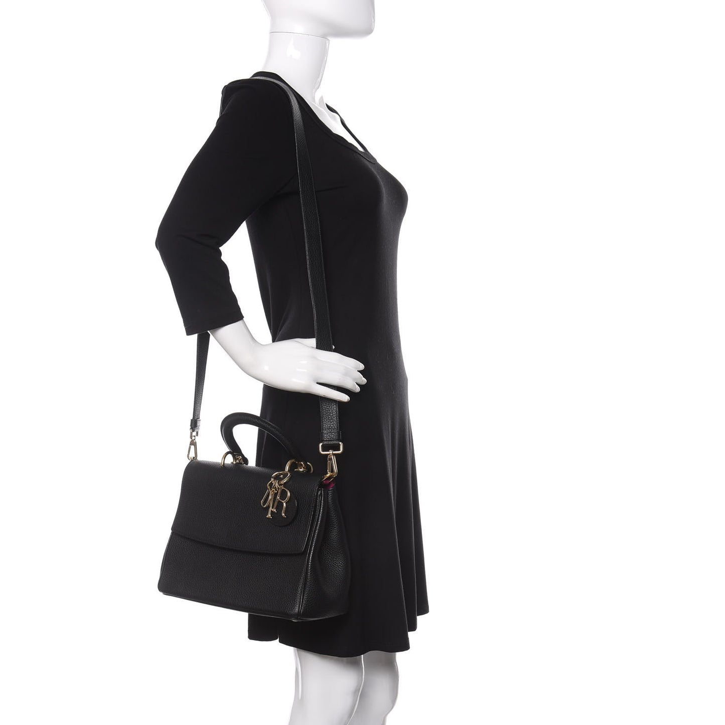 Bullcalf Small Be Dior Flap Black Fraise