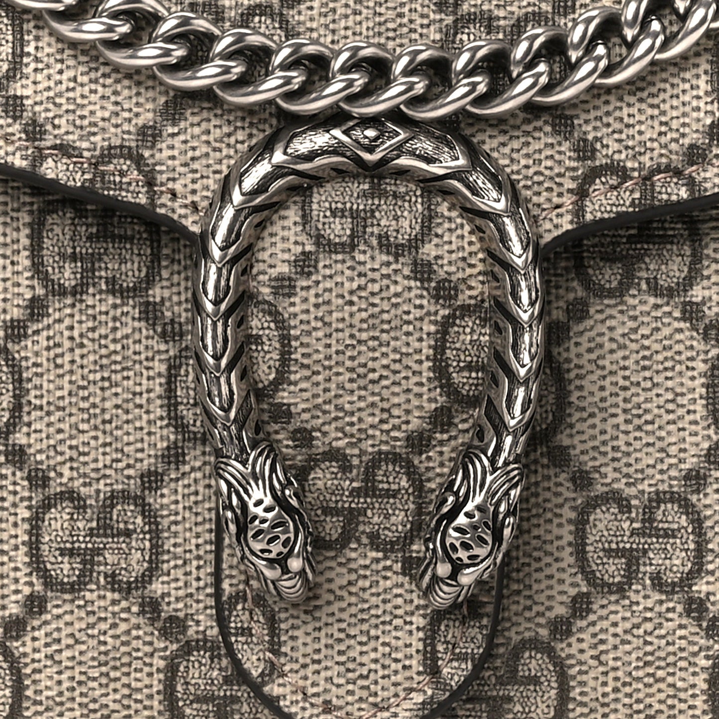GG Supreme Monogram Mini Dionysus Chain Wallet Beige Taupe