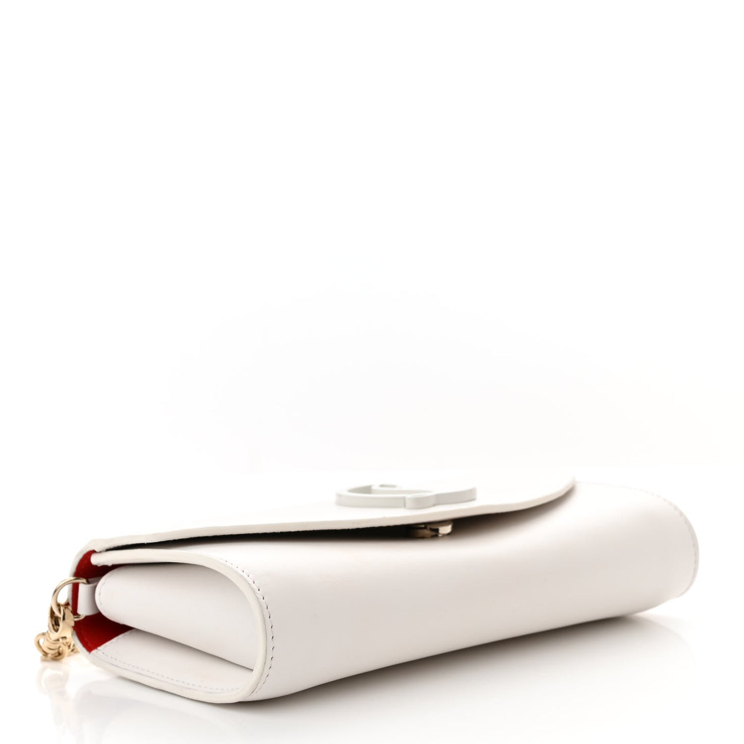 Calfskin Monochrome Loubi54 Wallet On Chain White