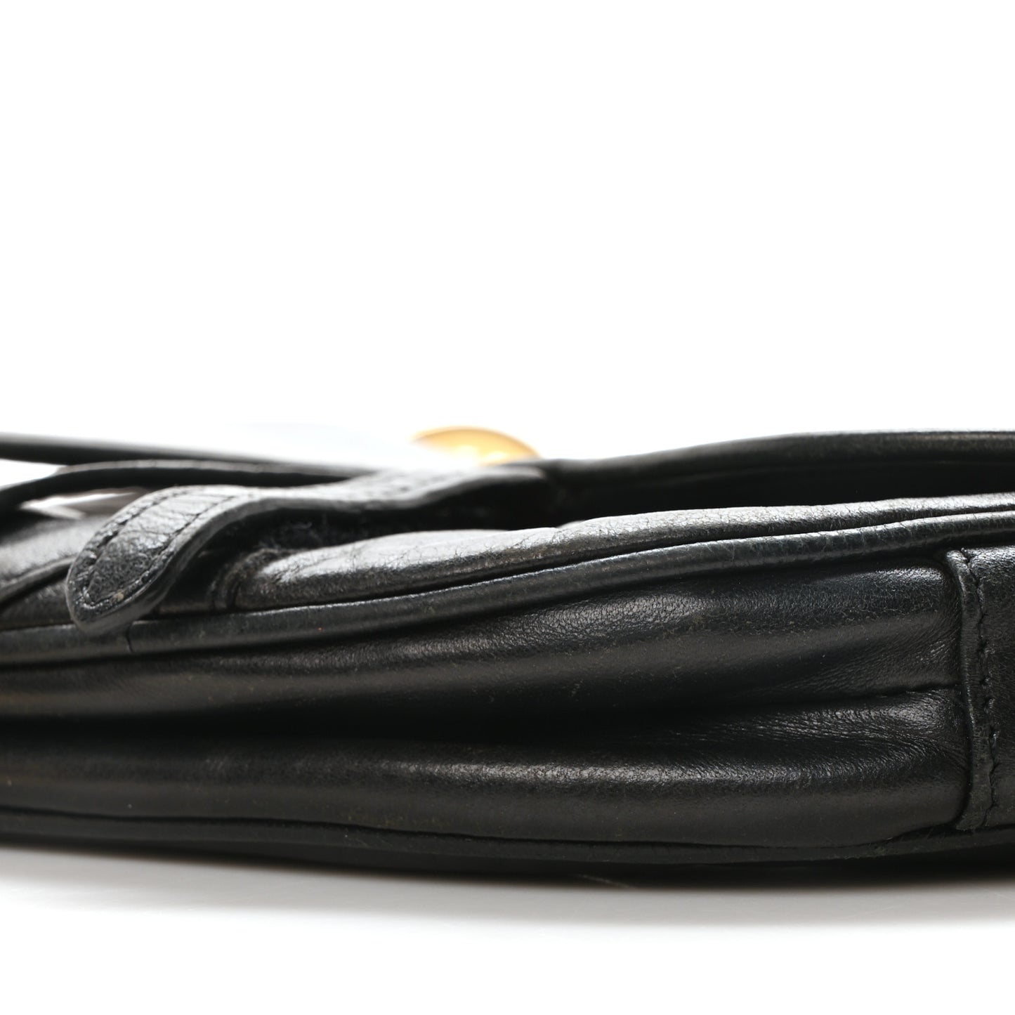 Supple Calfskin Mini Saddle Bag Black