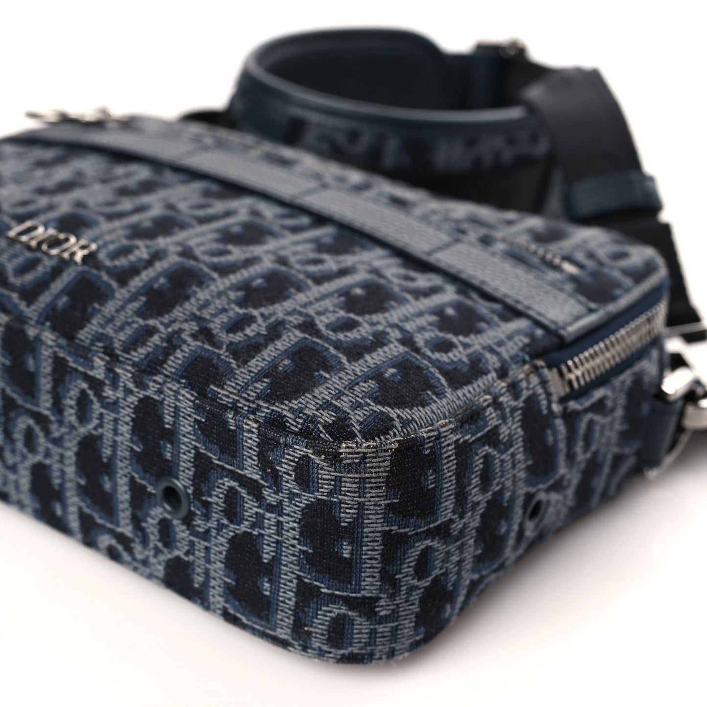 HOMME Oblique Jacquard Safari Messenger Navy Blue