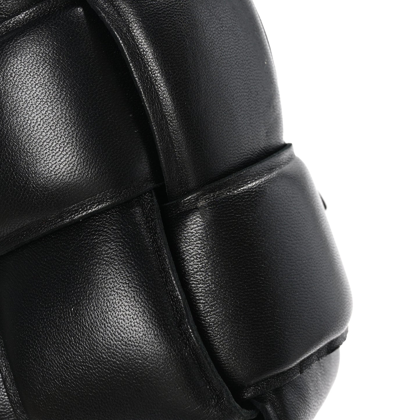 Lambskin Maxi Intreccio Padded Chain Cassette Crossbody Bag Black