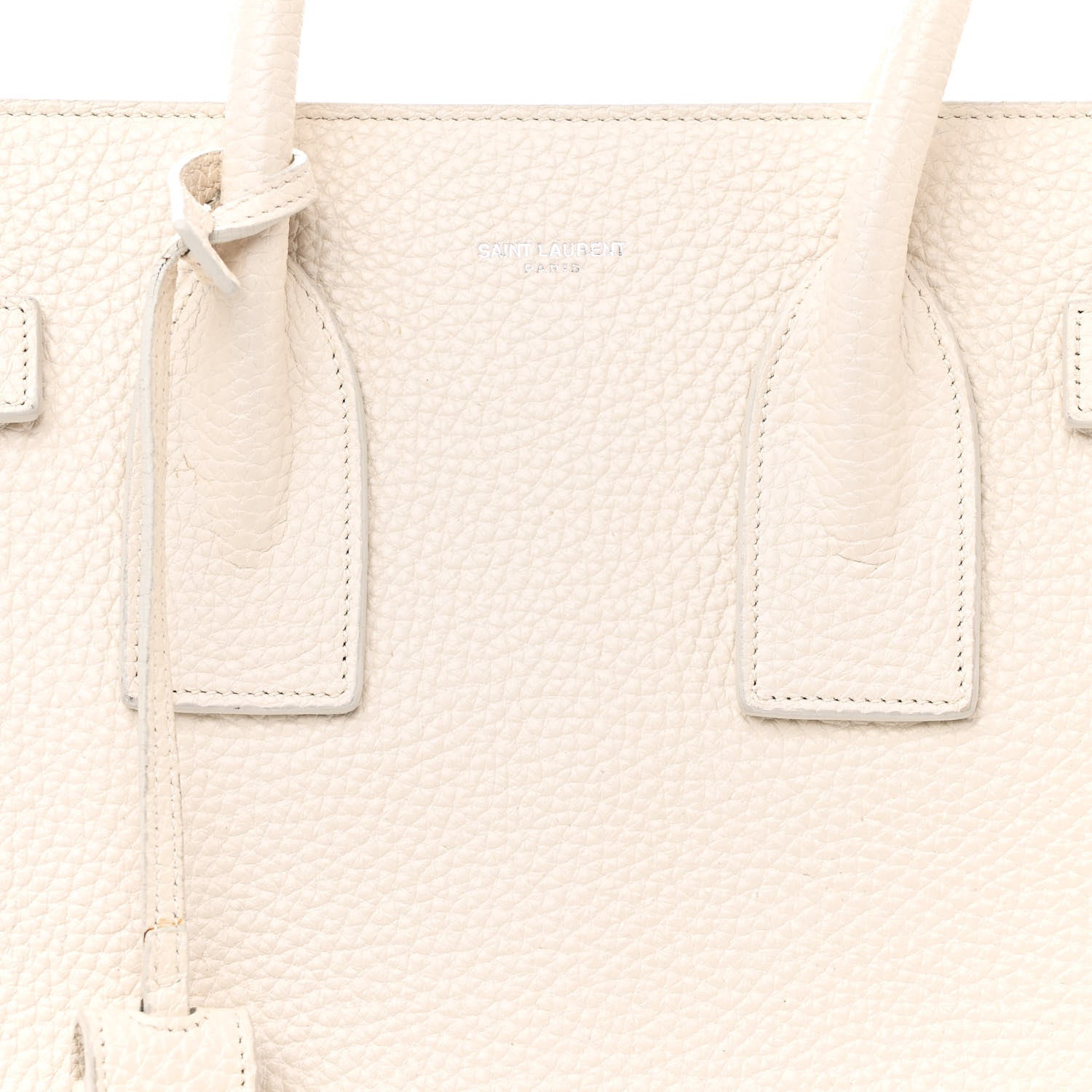Saint Laurent Grained Calfskin Small Sac De Jour Dove White 9 of 15