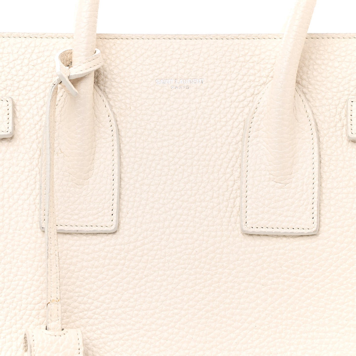 Grained Calfskin Small Sac De Jour Dove White