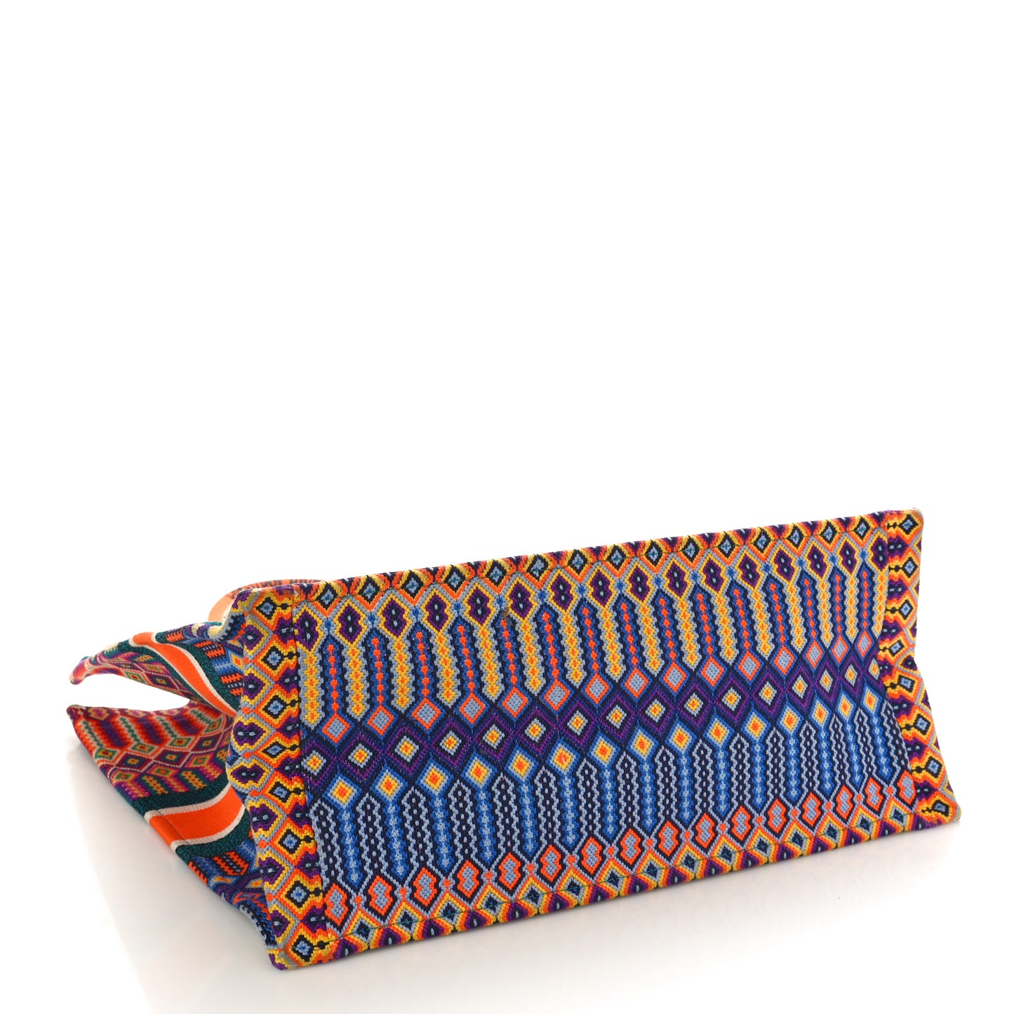 Canvas Embroidered Large Book Tote Orange Multicolor