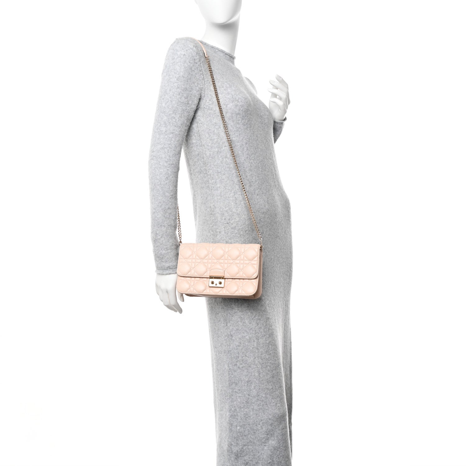Christian Dior Lambskin Cannage Miss Dior Promenade Pouch Beige 2 of 12