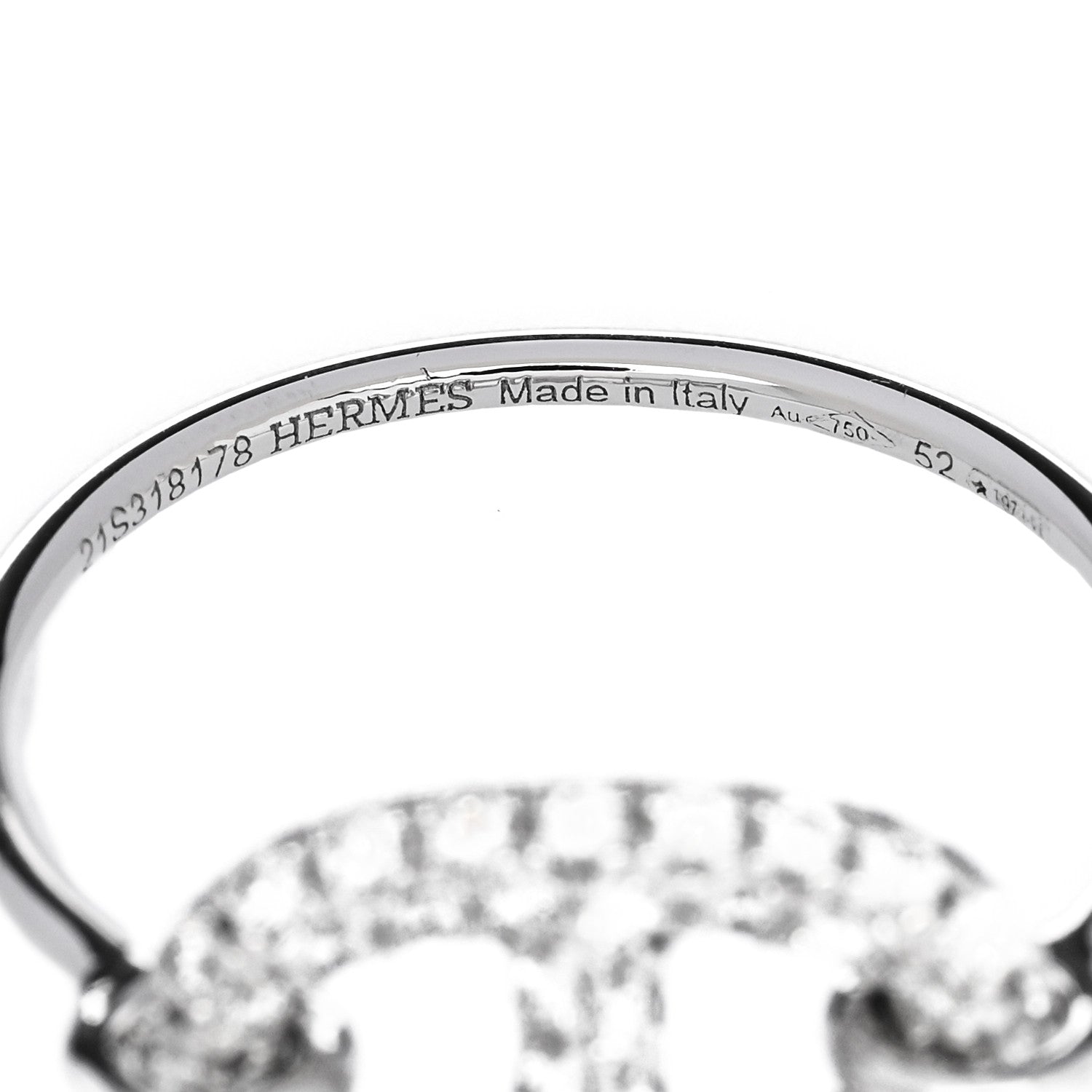 Hermes 18K White Gold Diamond New Farandole Ring 52 6 4 of 6