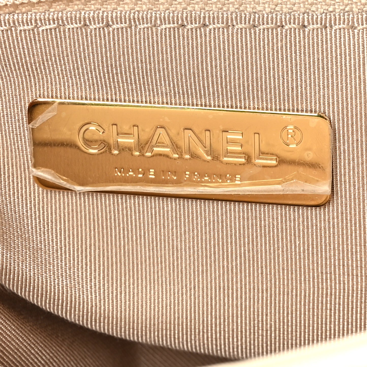 Goatskin Quilted Large Chanel 19 Flap Light Beige