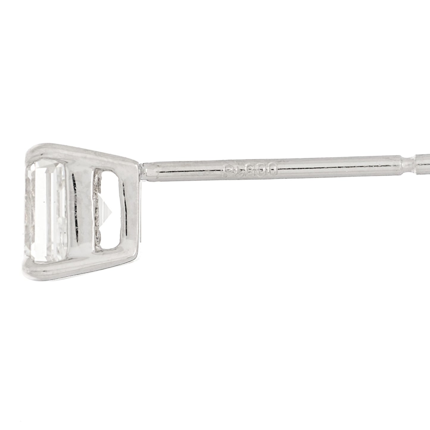 Platinum Diamond .68ct Square Cut Solitaire Earrings