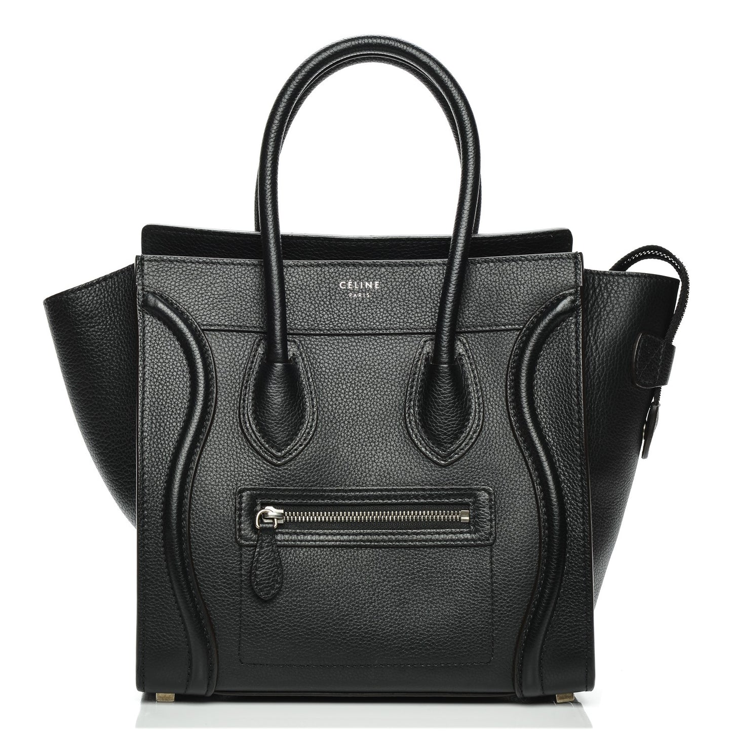 Drummed Calfskin Micro Luggage Black