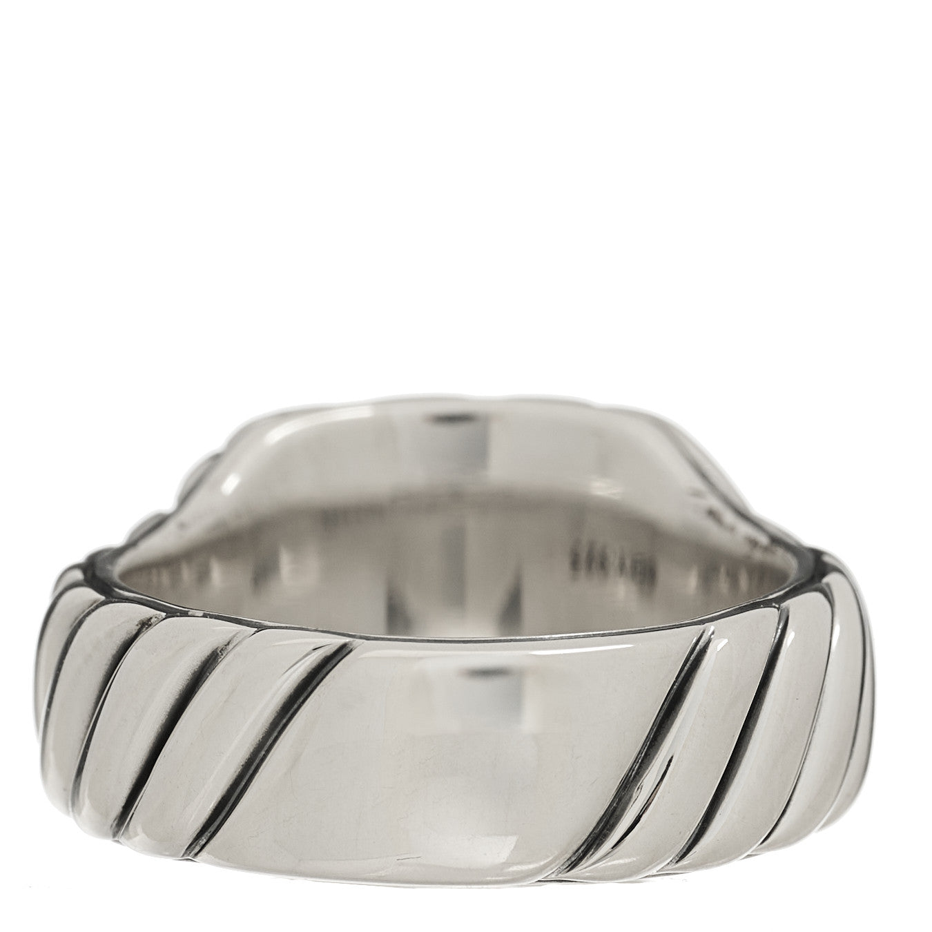 Sterling Silver 12.5mm Sculpted Cable Contour Ring 53 6.5