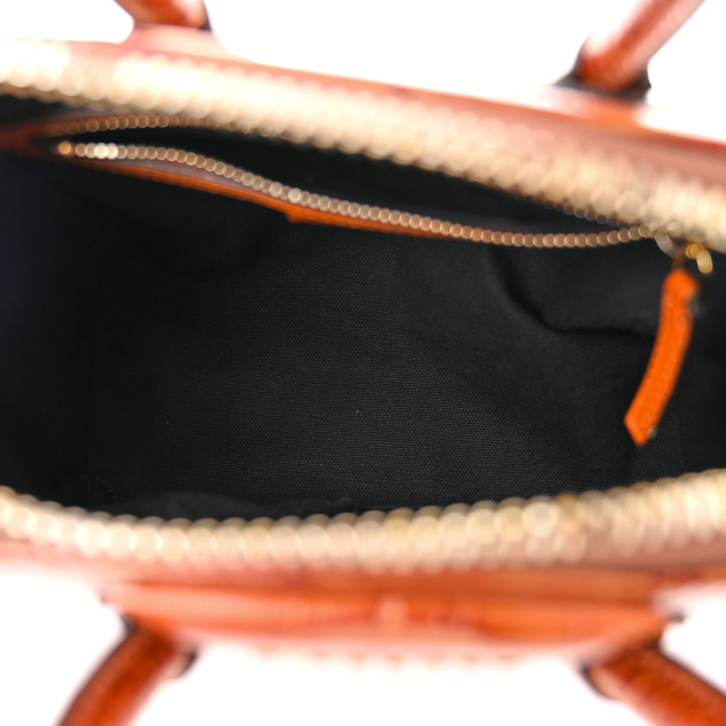Calfskin Crocodile Embossed Mini Antigona Cognac