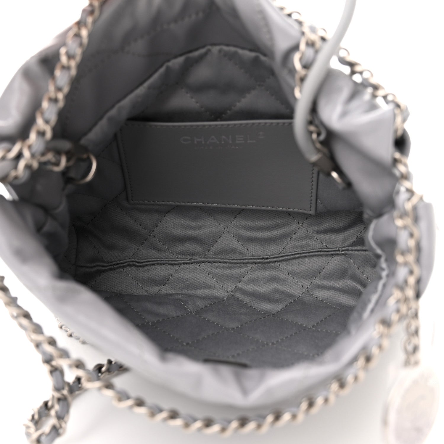 Chanel Shiny Calfskin Quilted Mini Chanel 22 Grey 5 of 10