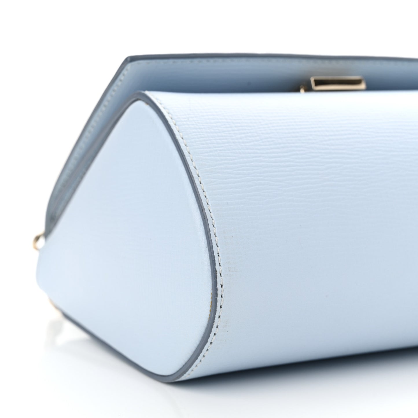 Textured Calfskin Mini Pandora Box Chain Crossbody Bag Pale Blue