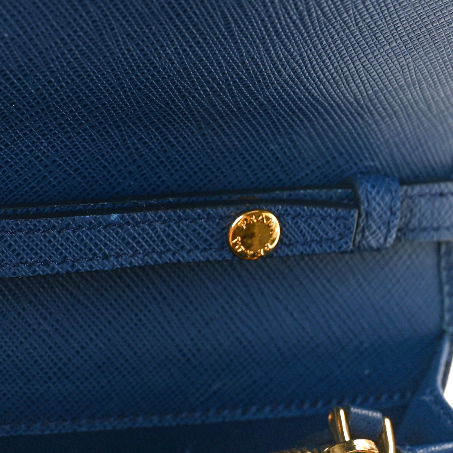 Prada Saffiano Lux Chain Wallet Bluette 9 of 9