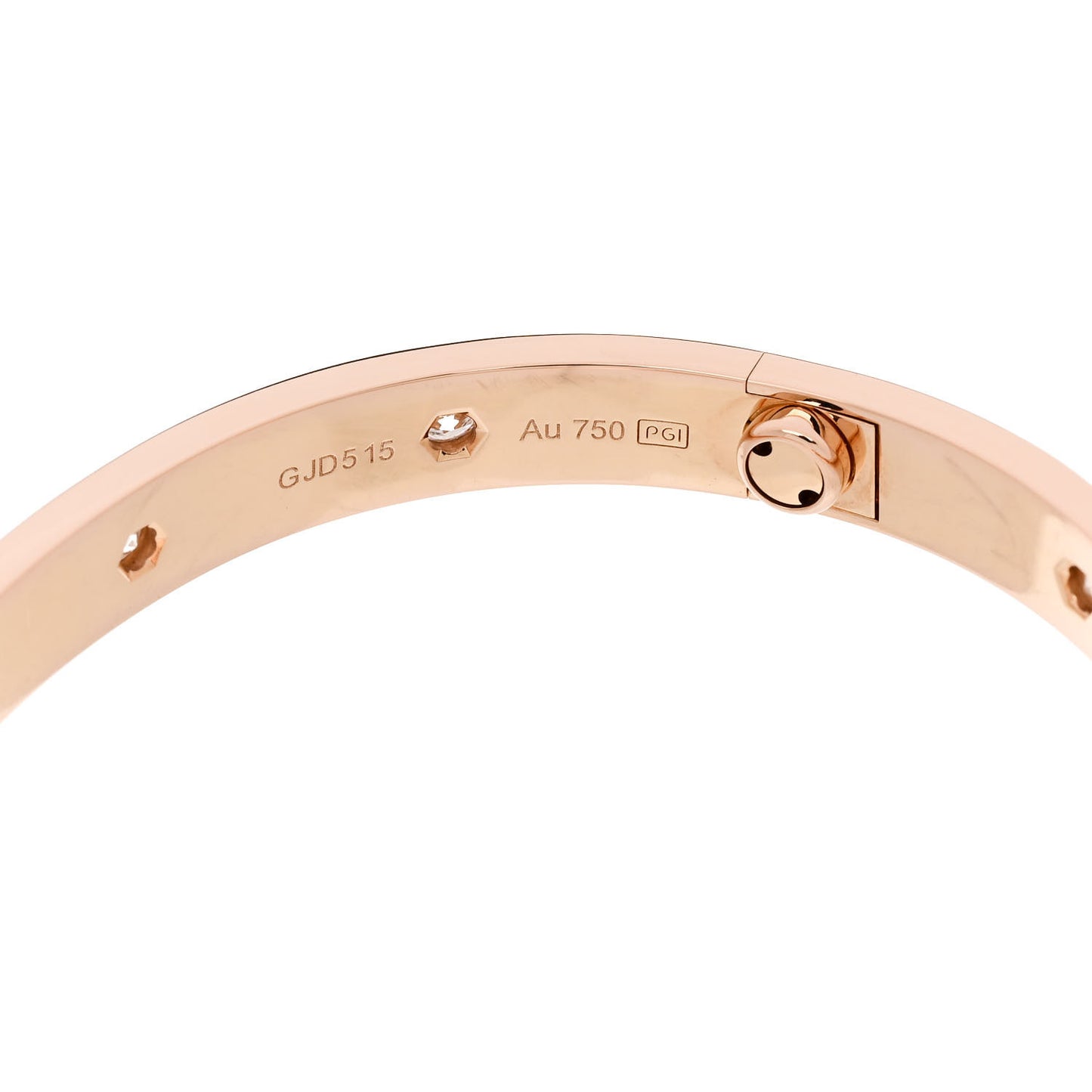 18K Pink Gold 10 Diamond LOVE Bracelet 17