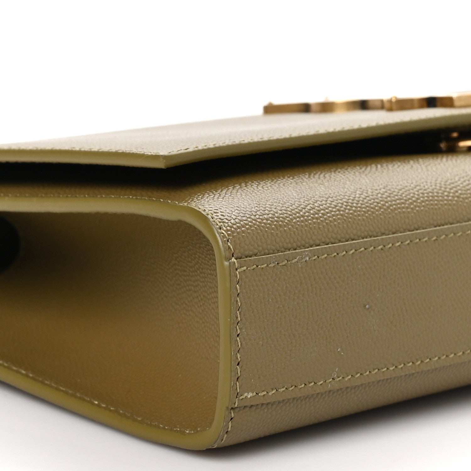 Saint Laurent Grain De Poudre Medium Monogram Kate Satchel Hazel Green 9 of 10