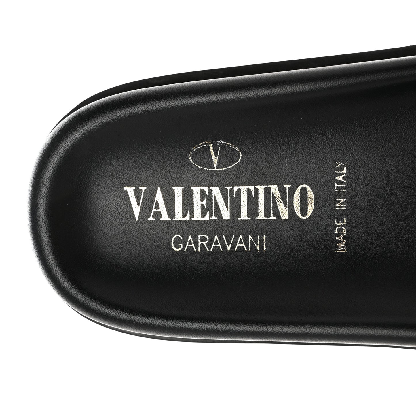 Mink Fur Rockstud Slide Sandals 36 Black