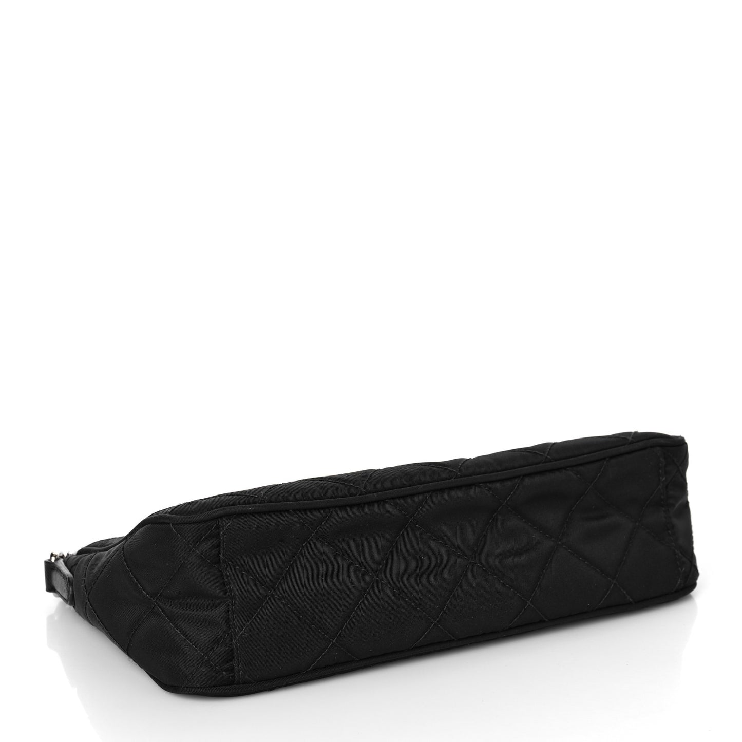 Nylon Tessuto Impuntu Quilted Crossbody Bag Black